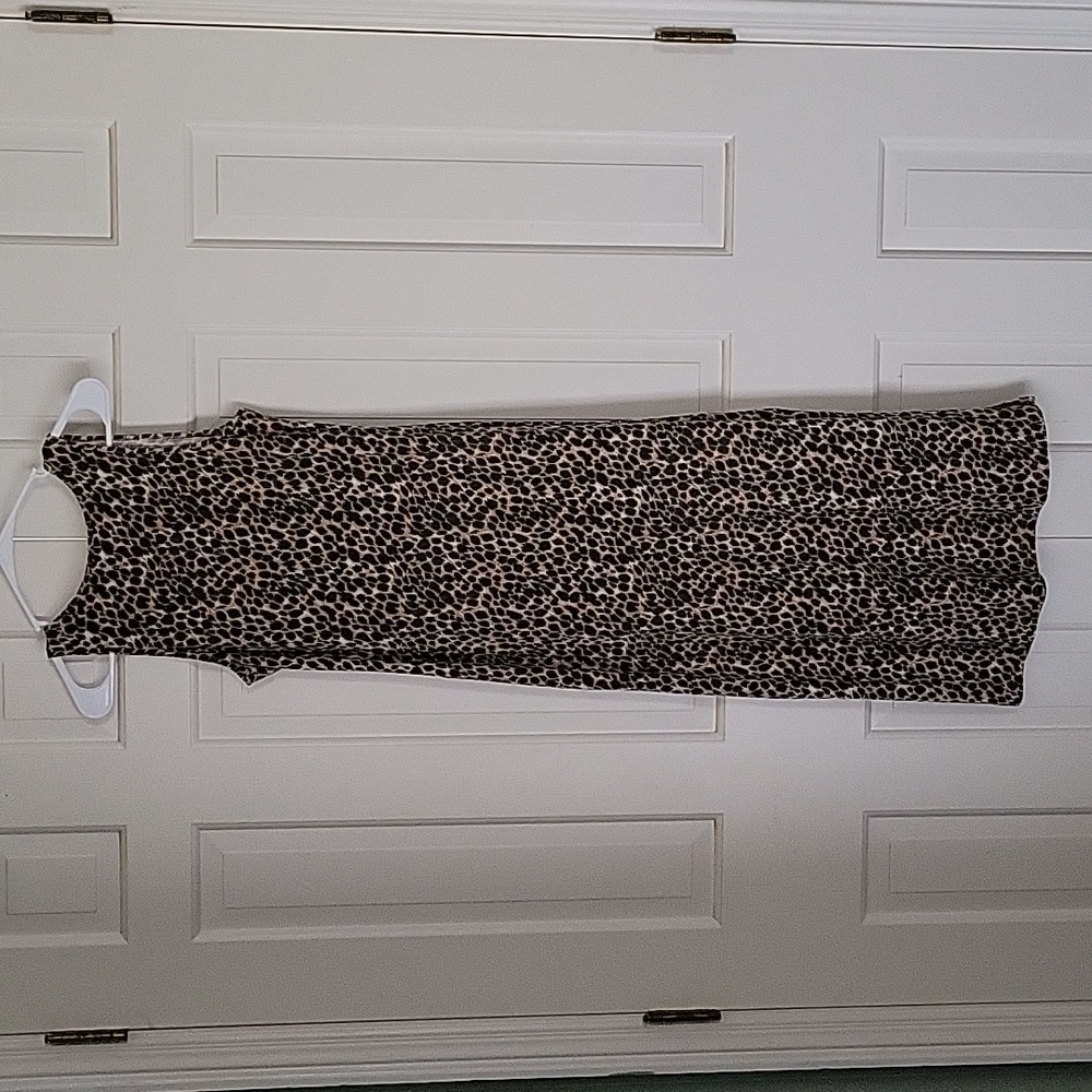 J. Crew Factory women's leopard print sleeveless maxi dress sz xs - Picture 2 of 5
